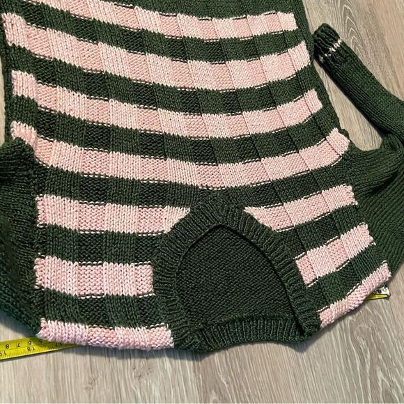 MARC JACOBS X HEAVEN Pink Green Stripe V Neck Sweater M - Picture 8 of 9